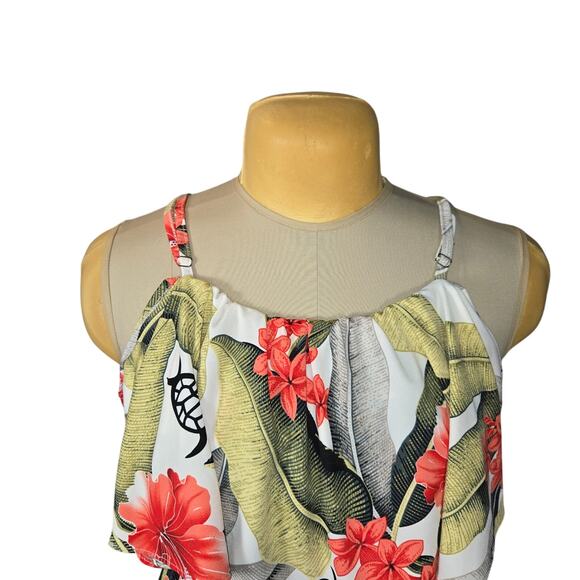 S&S Aloha Fashion Womens Midi Sundress Floral Hibiscus Turtles Stretch Vacation - Picture 3 of 10